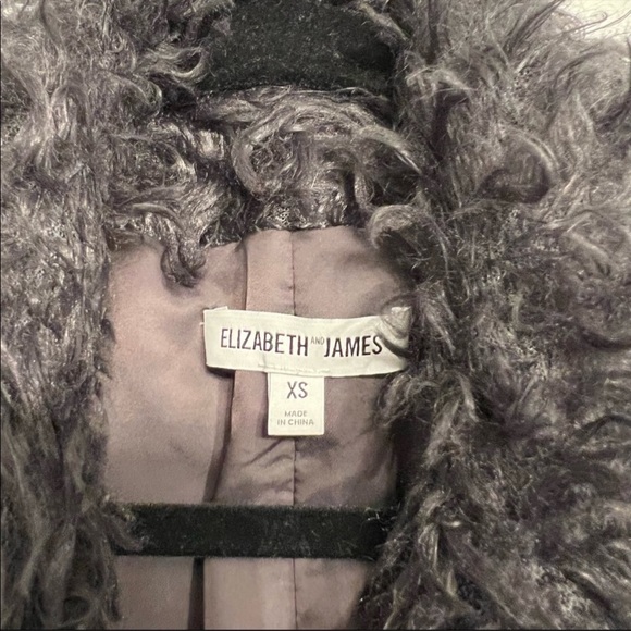 53. Elizabeth & James Iris Boyfriend Faux Fur Coat Black - Picture 3 of 7